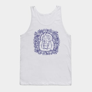 Cute Couch Potato Cat Illustration Tank Top